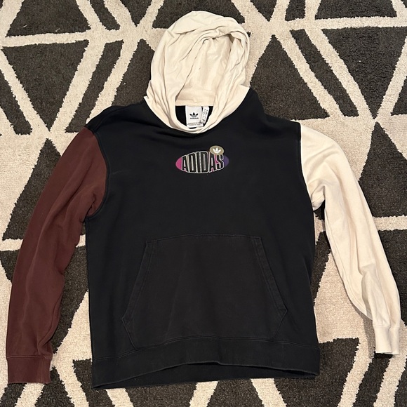 adidas Tops - Adidas Black, Cream, and Brown Hoodie
